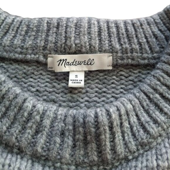 Madewell Wool Sweater Women's Striped Heath Warm Pullover Gray Size Small - Picture 7 of 13